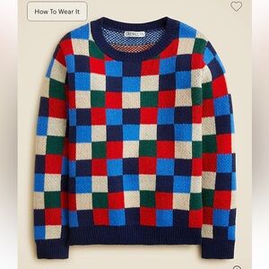 J.Crew Kids' geometric crewneck sweater in wool blend